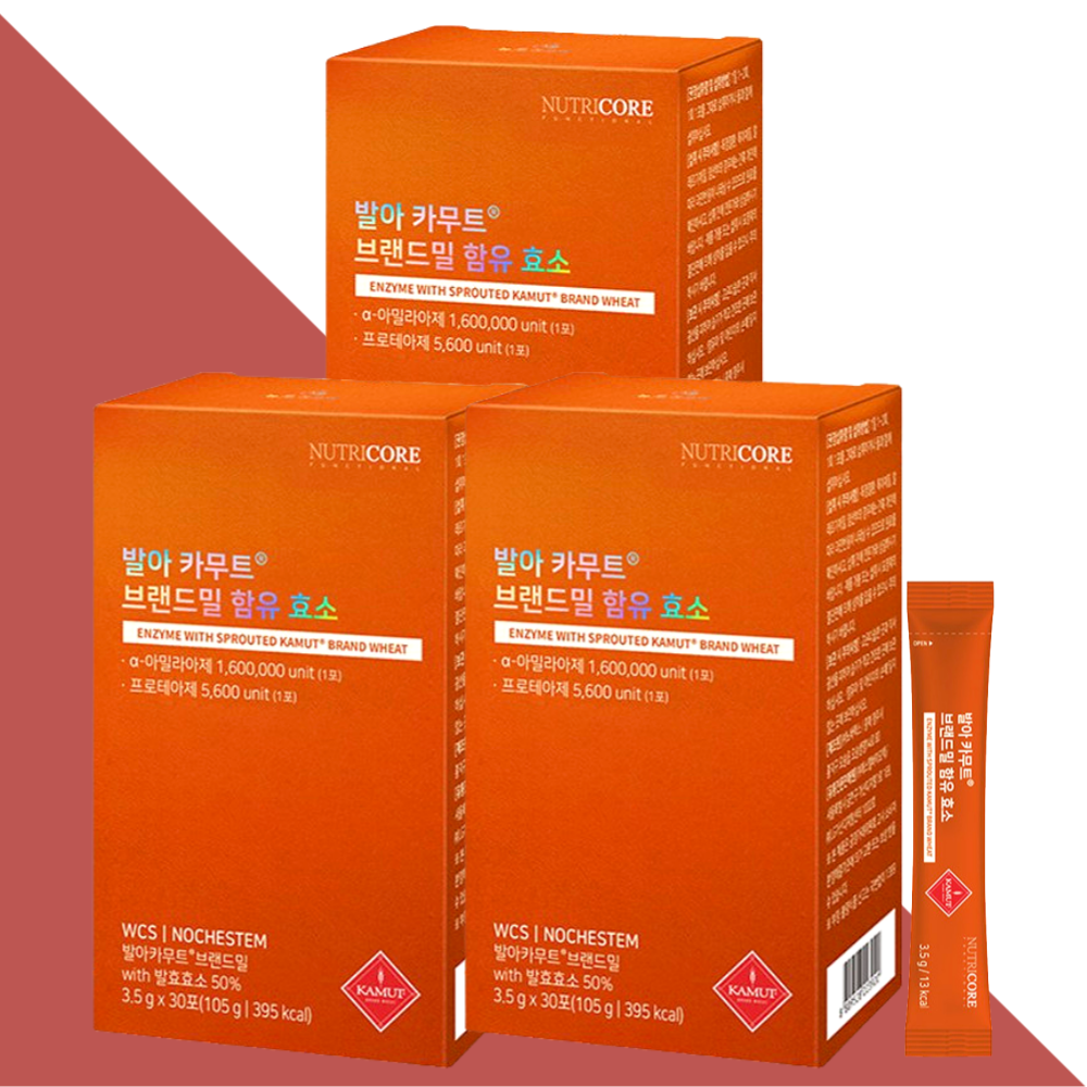 뉴트리코어 발아 카무트 브랜드밀 함유 효소 3.5g 30포