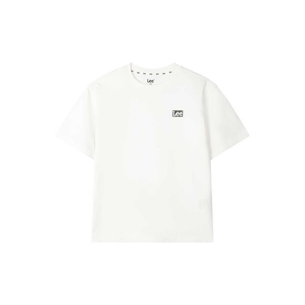 LEE 키즈 에센셜 박스 스몰트위치 반팔티셔츠 화이트 LK2602ST02WH_이미지