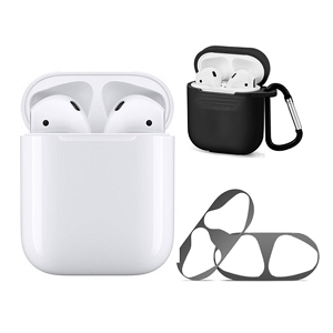 Apple  에어팟 2세대 유선충전 (MV7N2KH/A) + 액세서리 [엘라고 행케이스+철가루 방지 스티커+이어팁 스키니] 상품이미지