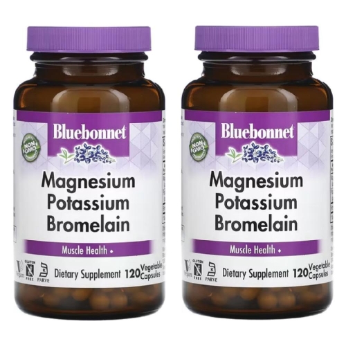 블루보넷 뉴트리션 마그네슘 칼륨 및 브로멜라인 120캡슐 (2개)