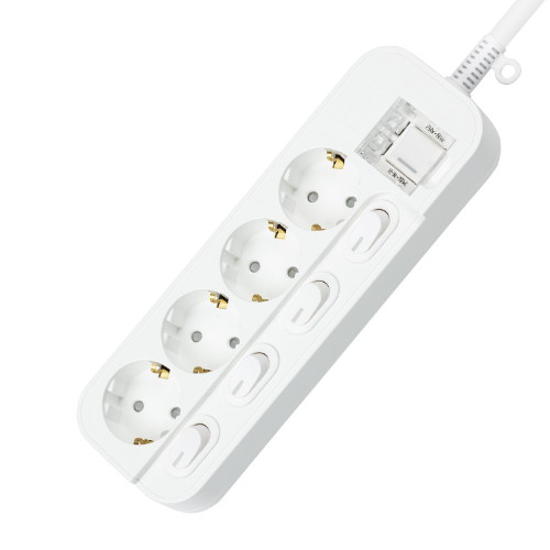 동양전자산업 4구 메인 개별스위치 멀티탭 화이트 (3m)_이미지