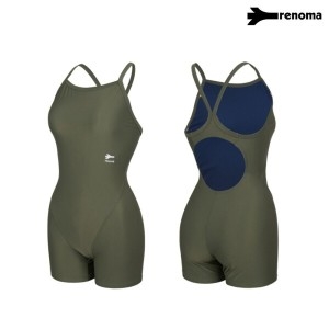 레노마 수영복 수영복 여성실내 베이직 탄탄이 X백 2부 반신수영복 LS2F865_BK_IMA_이미지