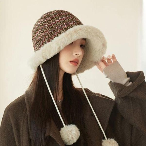 은창 에스닉 패턴 퍼 방울 러블리 모자 벙거지 겨울 WFFWP8N_이미지
