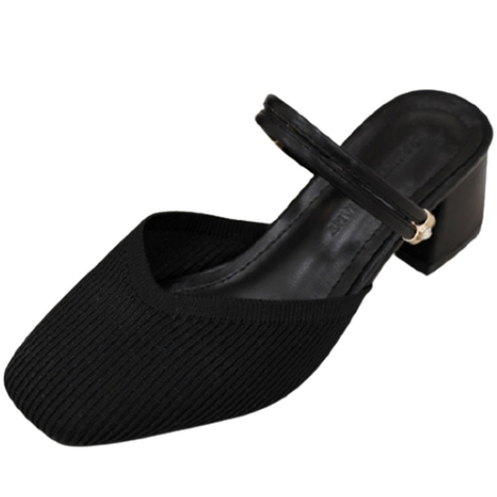  분홍코끼리 쫀득몰드창 발라드 니트 슬링백 블로퍼 (6cm)