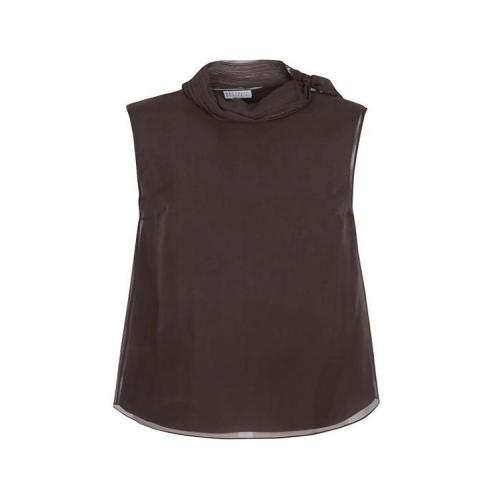 브루넬로쿠치넬리 리본 디테일 슬리브리스 블라우스 C4222 MF940ED804