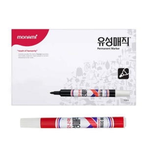 모나미 유성매직 적색 12자루 2.0mm