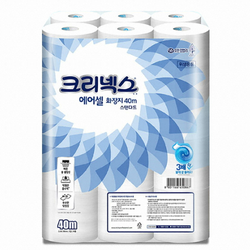 크리넥스 에어셀 화장지 스탠다드 40m (24롤) (1팩)_이미지