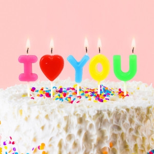 러브초 생일케이크 기념 캔들