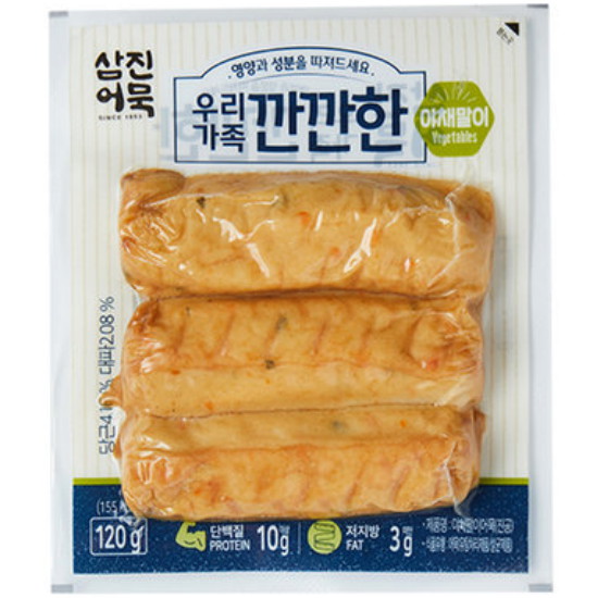 삼진어묵 우리가족 깐깐한 야채말이어묵 120g (2개)_이미지