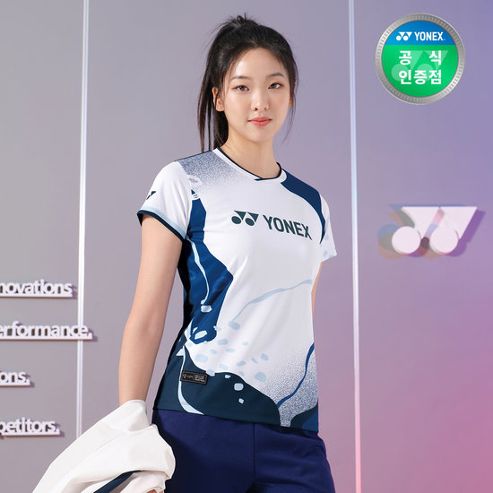 요넥스 여성용 배드민턴 반팔 티셔츠 게임웨어 243TS030F