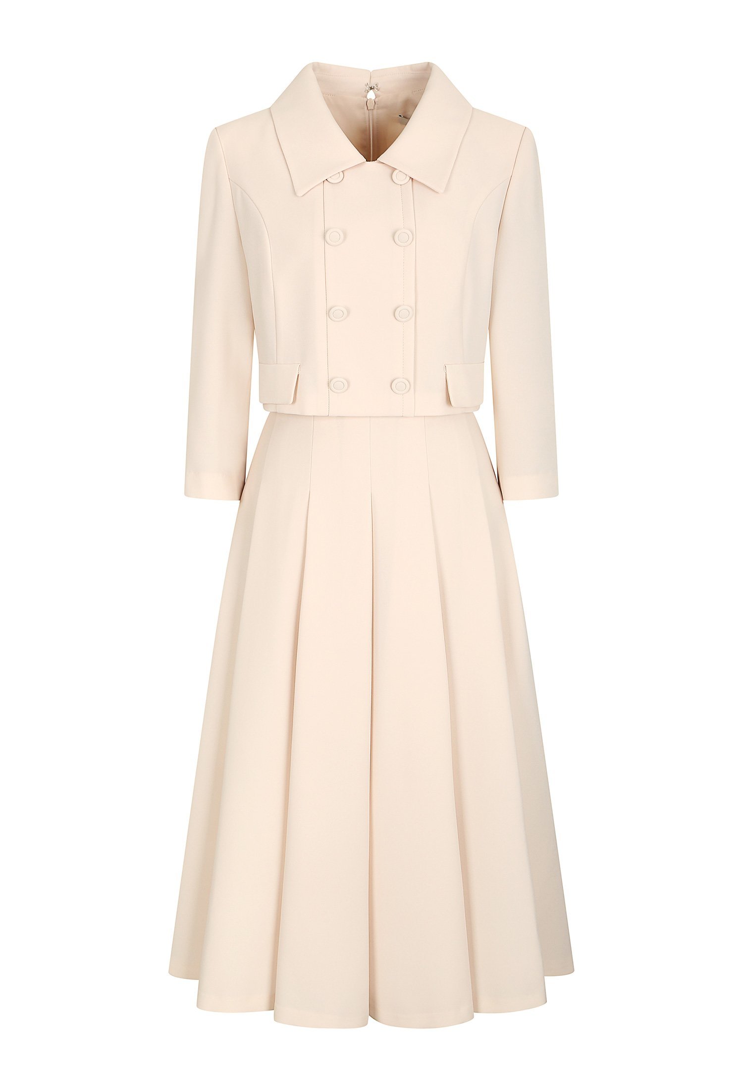 제이제이 지고트 더블버튼 플리츠 재킷 원피스 GN4A0OP33_이미지