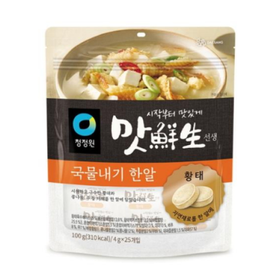 대상 청정원 맛선생 황태 국물내기 한알 25알 100g (1개)