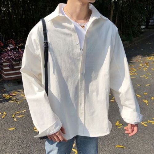 쿠디 남성남방 화이트 셔츠 캐주얼남방 커플티 오버핏 W63C637 W63C637_이미지