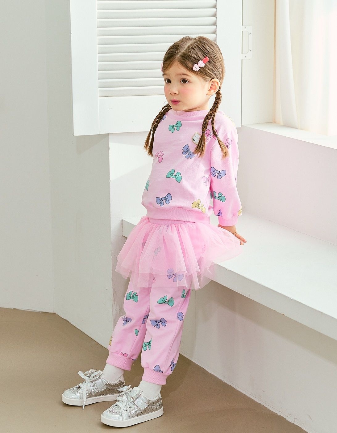 퍼스트어패럴 프렌치캣 정상 PK리본나염 MTM상하복셋트 Q61DDT030DP030