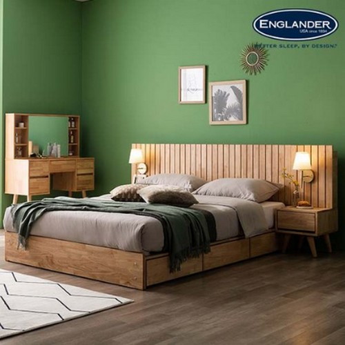 잉글랜더 블레어 원목 호텔형 수납 침대 Q (매트별도)_이미지