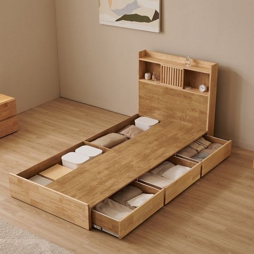 슈퍼홈 아리온 960 수납 LED침대 S (독립스프링)_이미지