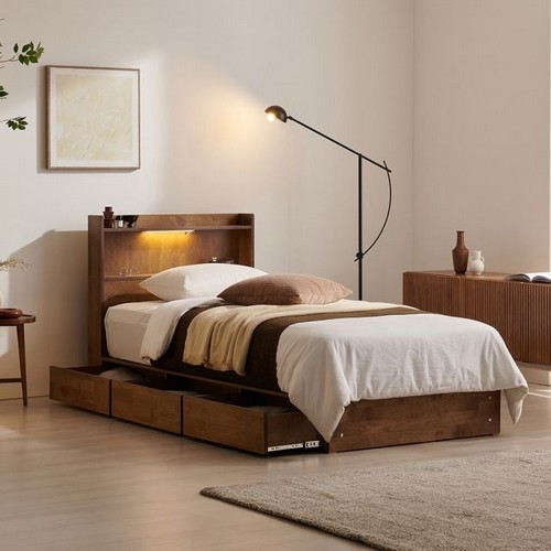 슈퍼홈 아리온 960 수납 LED침대 S (독립스프링)_이미지