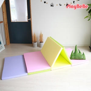 층간소음방지 놀이방 폴더매트 파스텔 4단 100x200