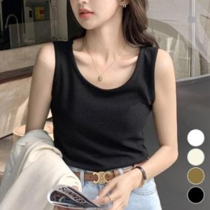 오노마 ONM 루즈핏 민소매 와플 기본 티셔츠 데이 33426412_이미지