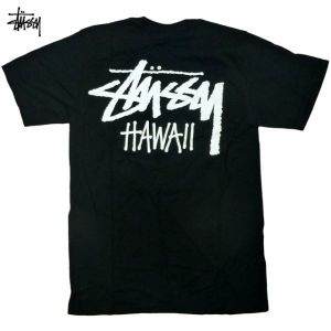 스투시 반팔 Hawaii Tee 스톡로고 숀 폰트 명작 아이콘 클래식 T셔츠 검은 색 스튜시 242949_100086_이미지