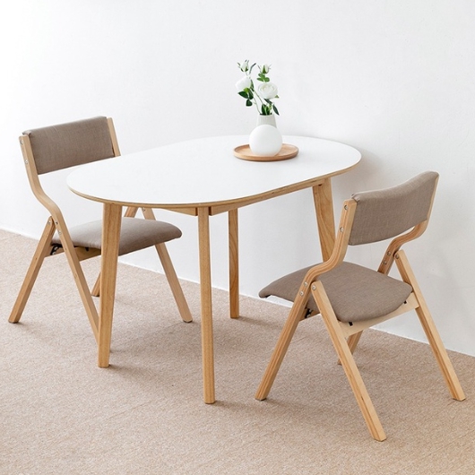 마켓비 RAMIRA 라운드형 HPL 식탁 1200 (벤우드접이식의자2개)