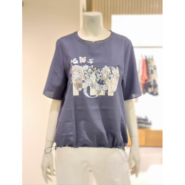 벨라디터치 여성 여름 라운드넥 프린팅 블라우스 V3E2BL27_이미지