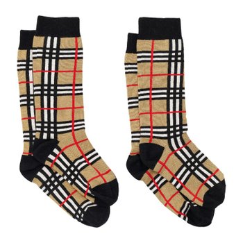 버버리 주니어 아이코닉 체크 스트레치 양말 8018178116238 A7026