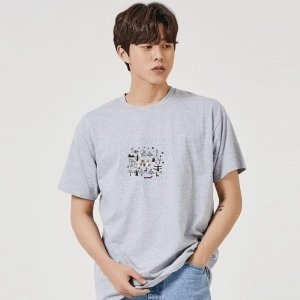 키밍 HELLO WINTER 겨울 대설 그래픽 캐쥬얼 반팔티 W7DF9F5_이미지