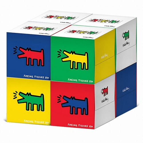 한예지 키스해링 큐브 미용티슈 230매 (8입) (4팩(32입))_이미지