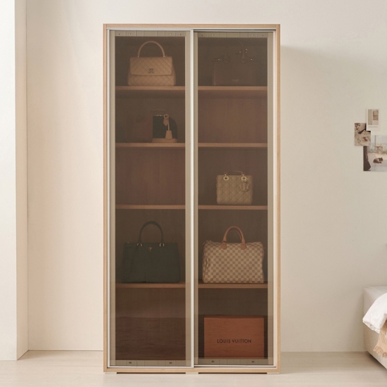 레오가구 슬라이딩원 클리어 우드 E0 옷장 1000_이미지