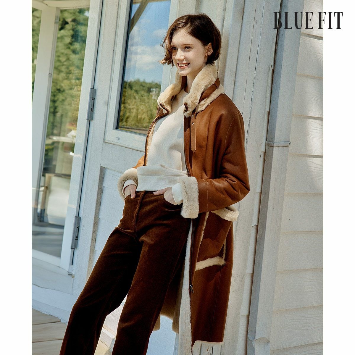  로보 블루핏 블루핏X 스페인 라도마 리버시블 롱 무스탕996866