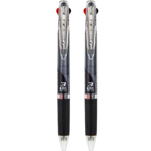 유니 제트스트림 3색볼펜 0.7mm Y.SXE3-404-07 투명흑색 2개_이미지