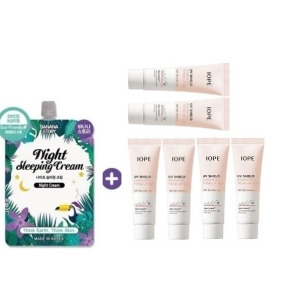 바나나스토리 나이트 슬리핑 크림 8ml + 아이오페 UV 쉴드 에센셜 톤업 선 10ml 6개