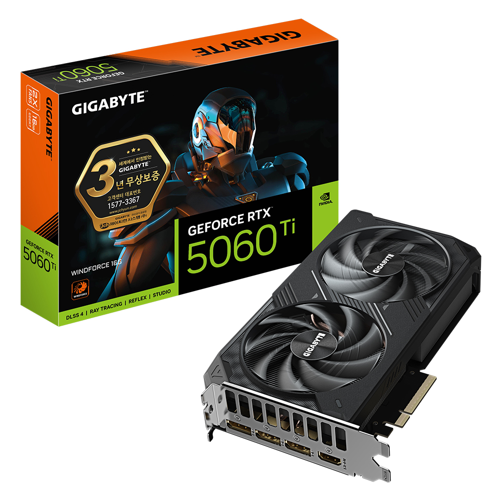 GIGABYTE ������ RTX 5060 Ti WINDFORCE D7 16GB ���̾���