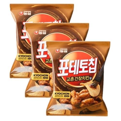 농심 포테토칩 교촌간장치킨맛 55g (3개)_이미지