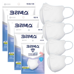 라이트핏 슬림 쿨 KFAD 비말차단 마스크 화이트10P