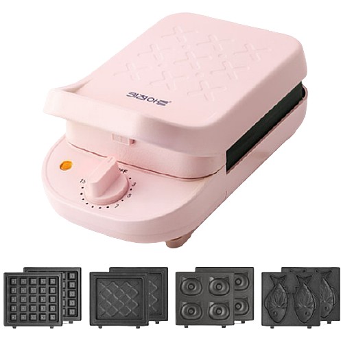 키친아트 렉스 4in1 타이머 와플 샌드위치 메이커 (핑크)_이미지