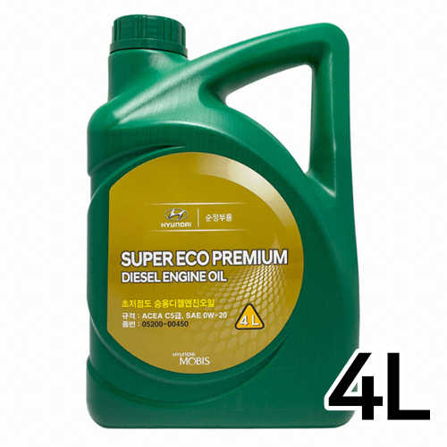 현대모비스 슈퍼 에코 프리미엄 디젤 0W20 4L_이미지