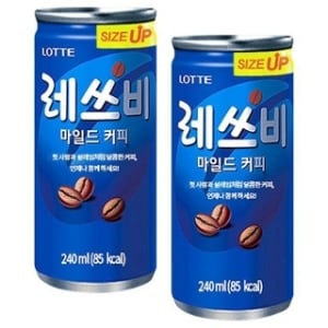 롯데칠성음료 롯데 <b>레쓰비</b> 마일드 240ml 60캔 30캔x2박스