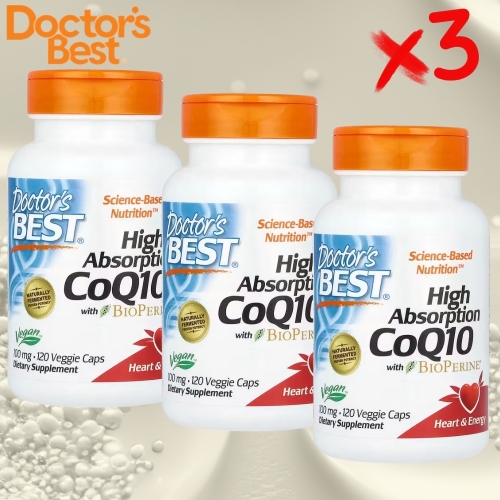 닥터스베스트 고흡수 CoQ10 바이오페린 100mg 120캡슐 (3개)
