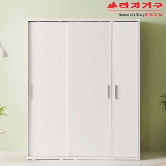 라자가구 비바 빅 선반 슬라이딩 옷장+도어장 1600