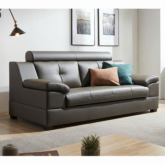 동서가구  스카온 구스다운 라텍스 천연가죽 소파 3인용 (스툴별도)