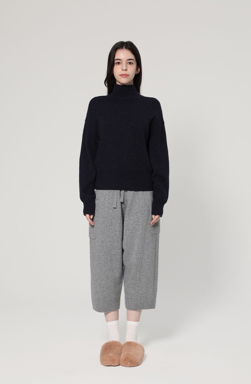 유닛 캐시미어 혼방 모크넥 니트 풀오버 UFJ KMN433N