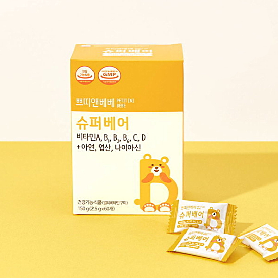 에이팜건강 쁘띠앤베베 슈퍼베어 60정