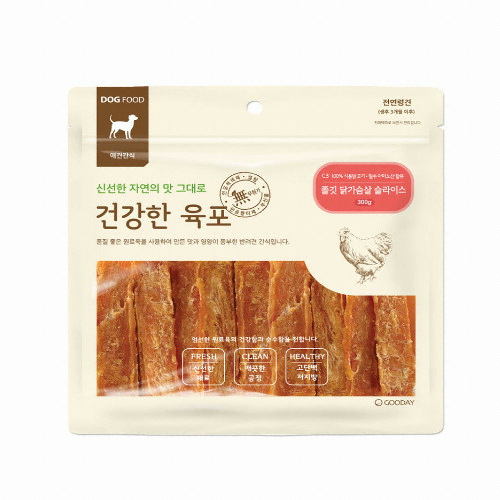 굿데이 건강한 육포 쫄깃 닭가슴살 슬라이스 300g (1개)_이미지