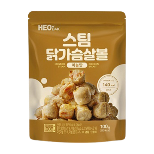 허닭 스팀 닭가슴살볼 마늘맛 100g (20개)_이미지