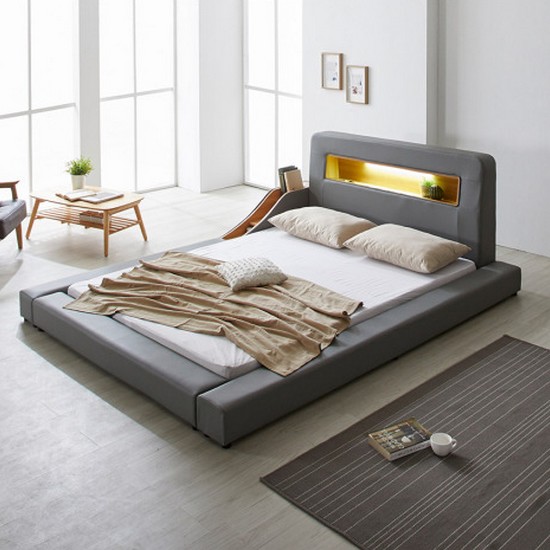 파로마 로렌스 저상형 낮은 수납형 LED침대 Q (매트별도)_이미지