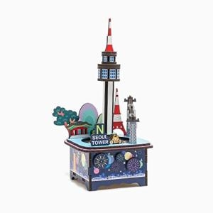 셀러허브 패션 JHQRBOQV_4A 우리나라 오르골 나무 남산타워 만들기 단품_이미지