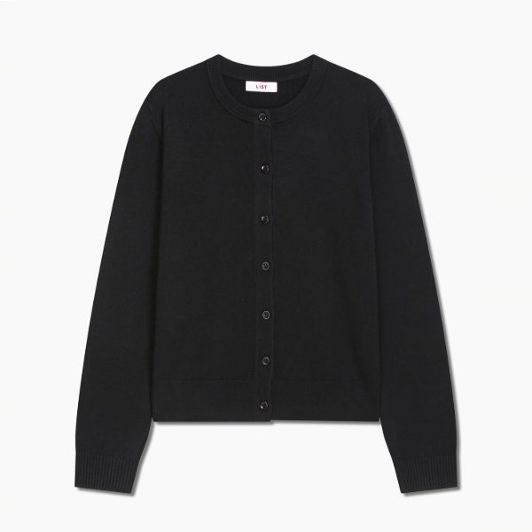 리스트 여성 울 라운드넥 베이직 가디건 TSKCDQ82010