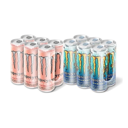 코카콜라음료 몬스터 에너지 피치 킨 + 레모네이드 355ml (12개)_이미지